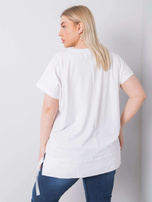Biała bluzka plus size z aplikacją Marlene