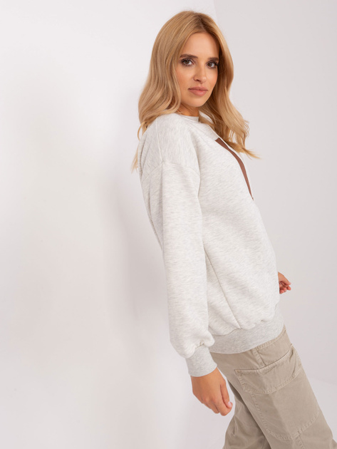 Hurt Jasnoszara melanżowa dresowa bluza bez kaptura