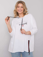 Biała bluzka plus size z dżetami Philomena