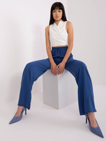 Hurt Ciemnoniebieskie materiałowe spodnie z wiskozy