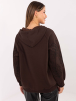 Czekoladowa ocieplana bluza z kapturem