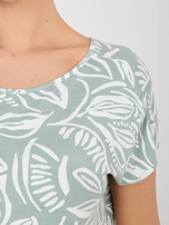 Pistacjowa letnia bluzka z nadrukiem SUBLEVEL