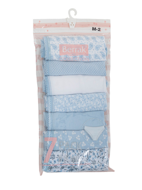 Hurt Niebiesko-białe majtki damskie z koronką 7-pak