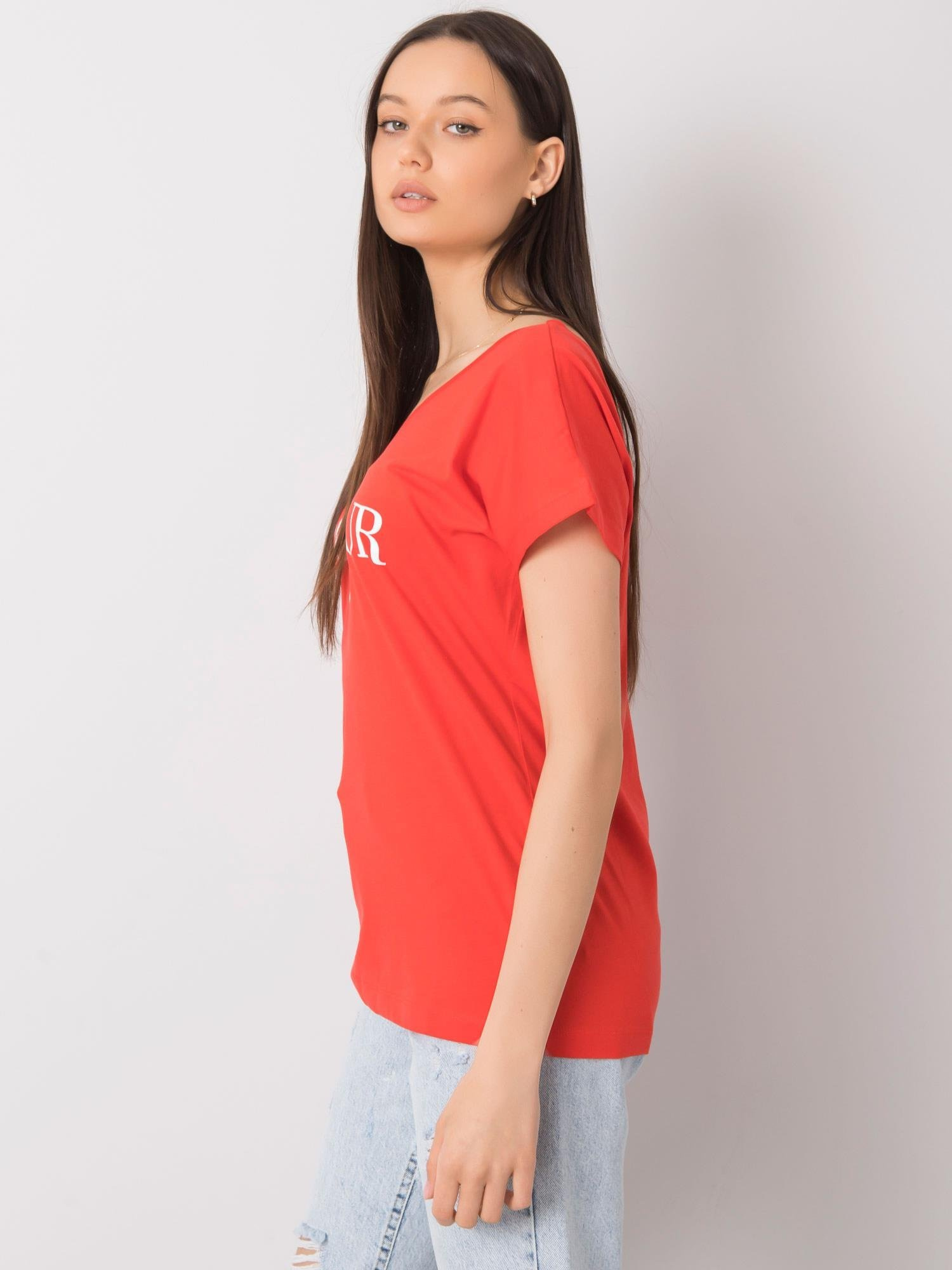 Czerwony t-shirt z nadrukiem Hortense