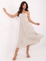 Beżowa muślinowa sukienka na ramiączkach