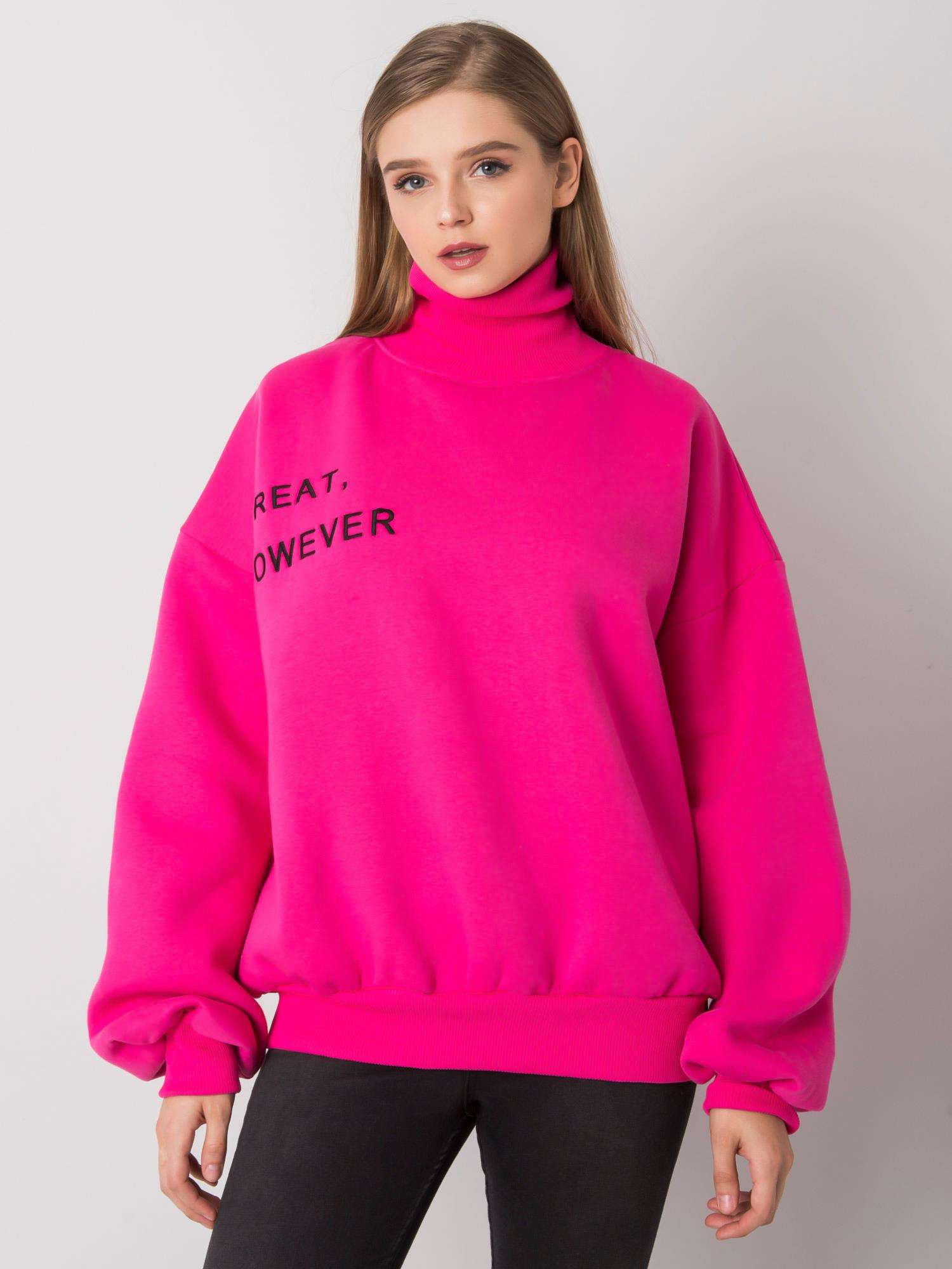 Fuksiová zateplená oversized mikina Kelly.