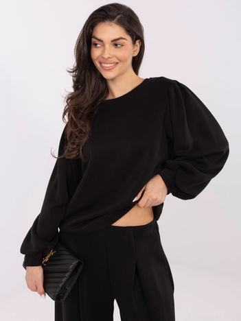 Czarna bluza oversize z domieszką modalu