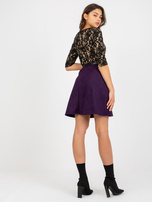 Hurt Czarno-ciemnofioletowa sukienka koktajlowa z koronkową górą 