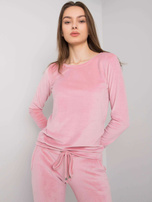 Jasnoróżowy komplet welurowy Clarisa RUE PARIS