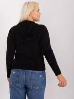 Hurt Czarny krótki sweter plus size z wiskozą 
