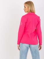 Fluo różowy dresowy żakiet z długim rękawem OCH BELLA 