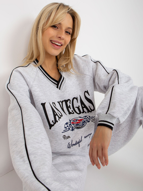 Hurt Jasnoszary dwuczęściowy komplet dresowy oversize