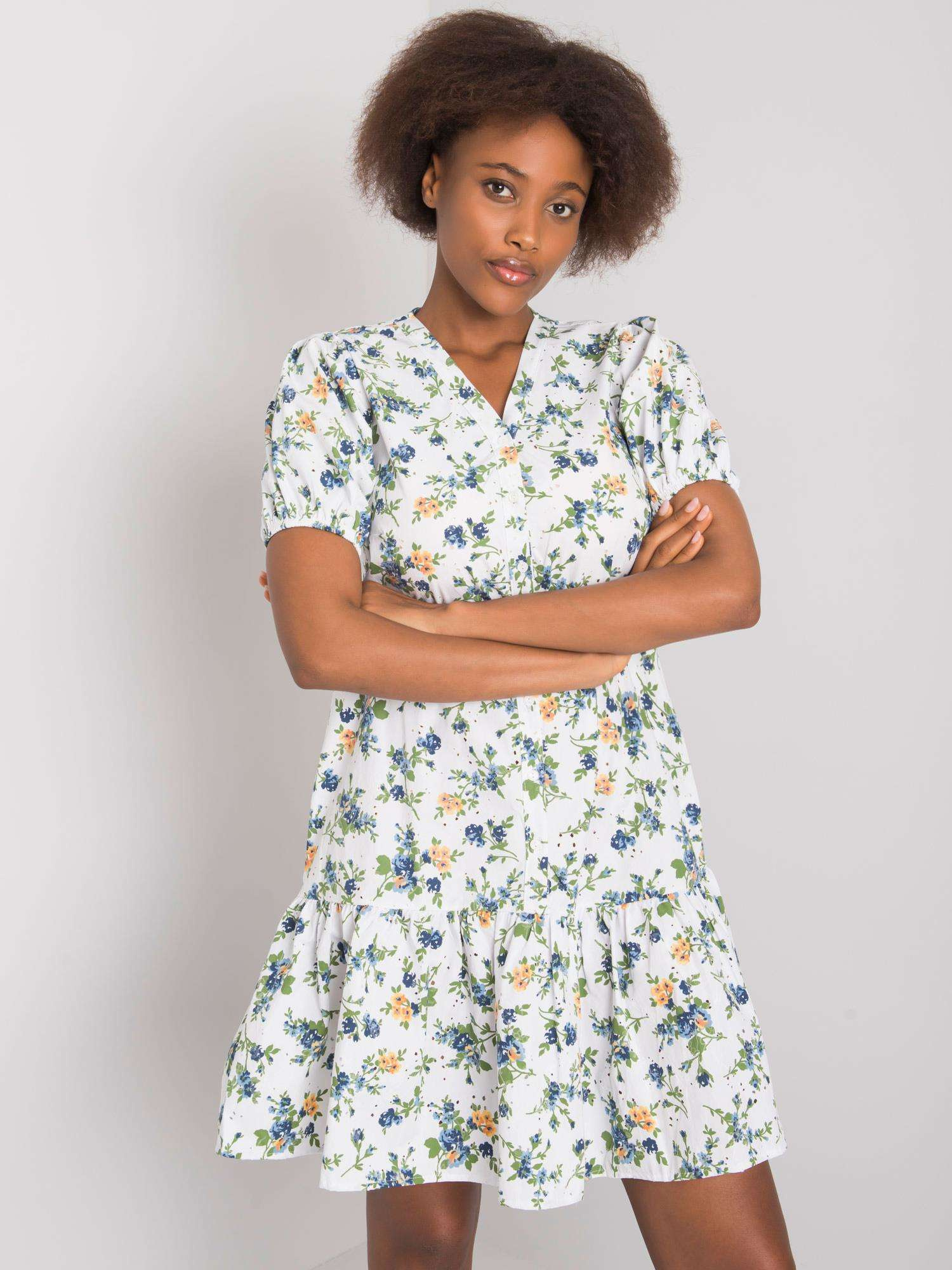 Weißes Kleid mit Rüsche Cassadie RUE PARIS.