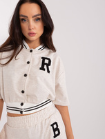 Hurt Jasnobeżowy melanżowy dwuczęściowy komplet damski