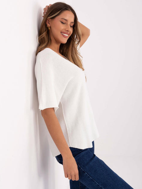 Hurt Ecru dwustronny sweter z krótkim rękawem