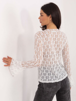 Biała dopasowana bluzka z koronki 