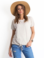 Beżowy melanżowy t-shirt Curiosity