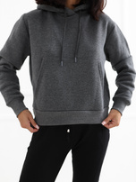 Hurt Ciemnoszara dresowa bluza basic kangurka RUE PARIS