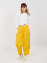 Żółte bawełniane spodnie carrot