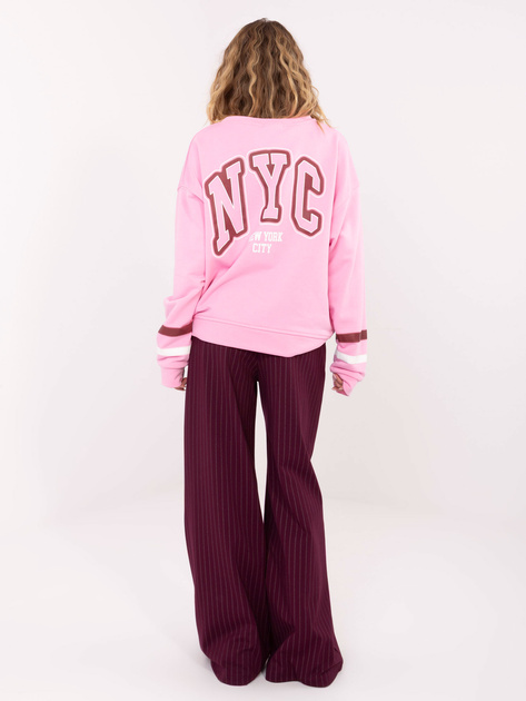 Jasnoróżowa damska bluza z nadrukiem New York