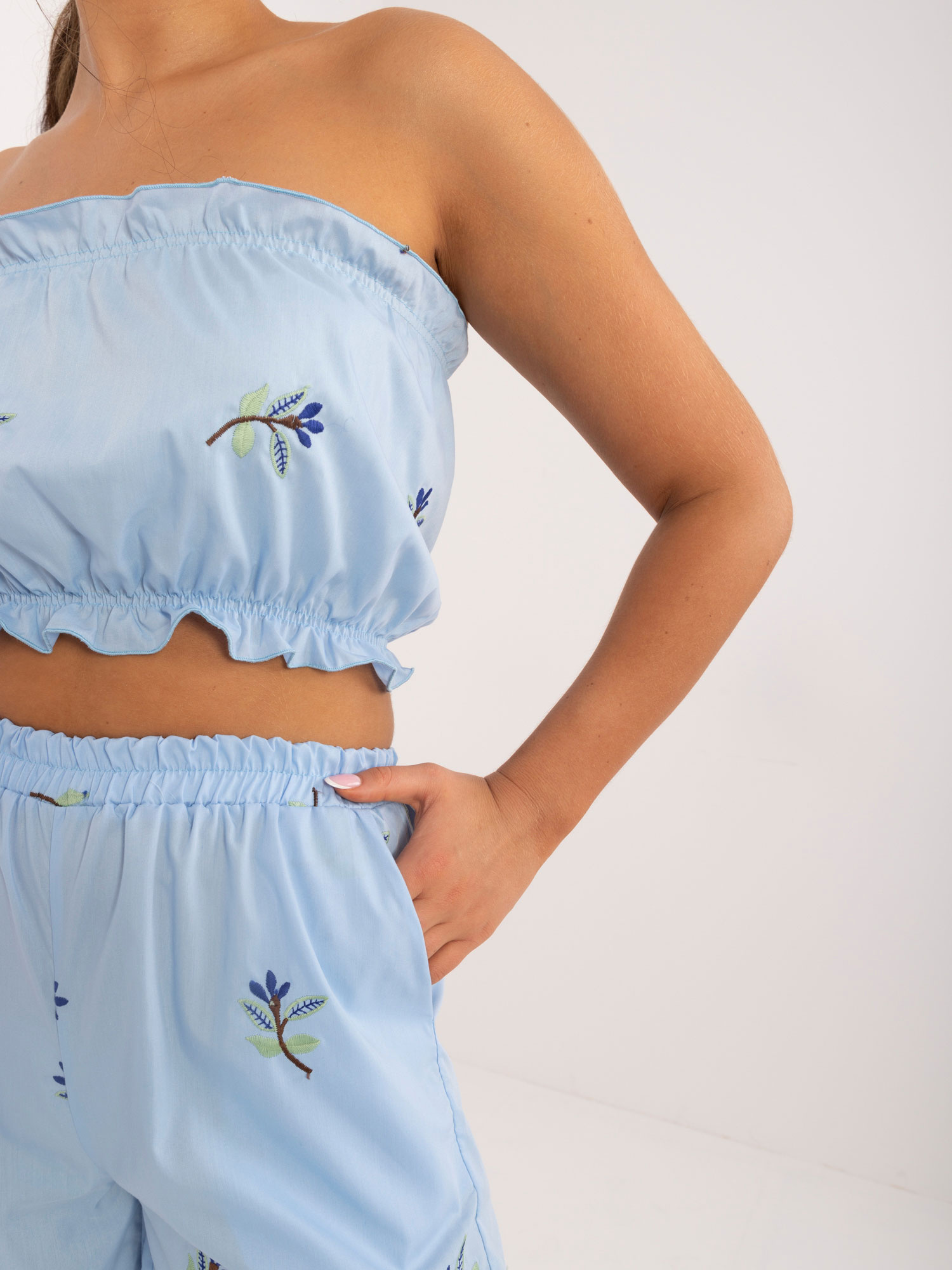 Hurt light blue three-piece summer set made of cotton.