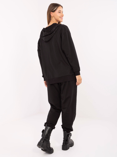 Czarny komplet z nadrukiem z efektem połysku