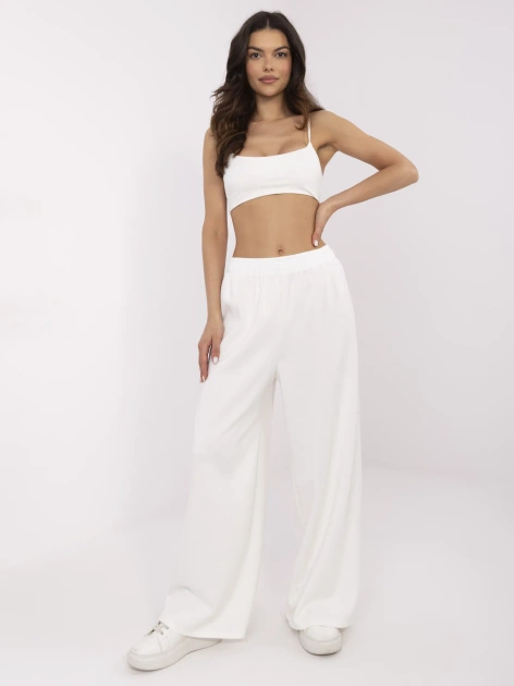 Ecru dresowe spodnie basic bez kieszeni