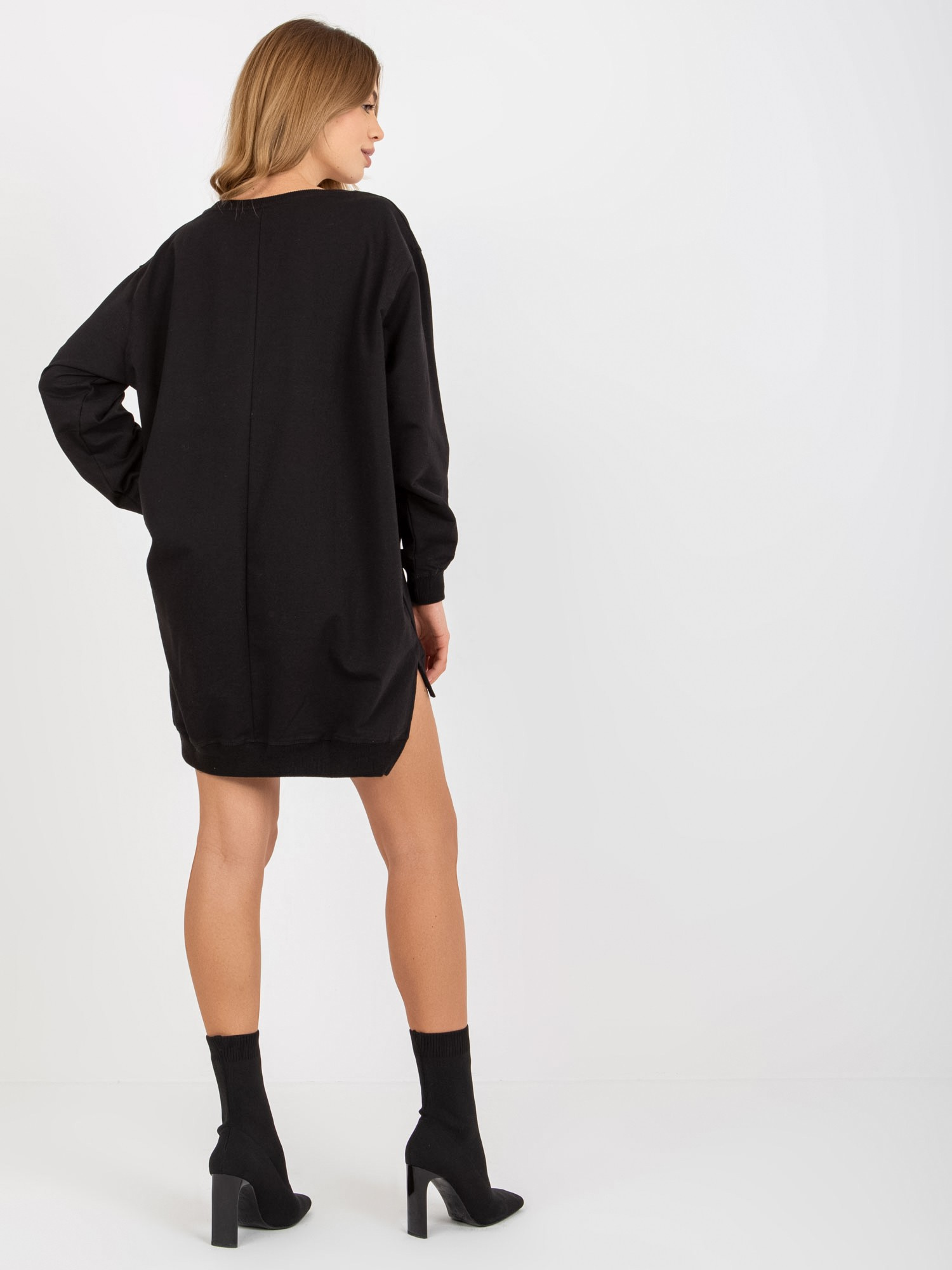 Czarno-pomarańczowa długa bluza oversize z napisem