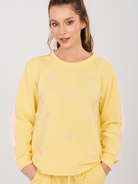 Pastelowy żółty komplet z szerokimi spodniami RUE PARIS