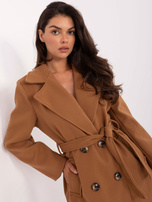 Camel coat with tied belt RUE PARIS.