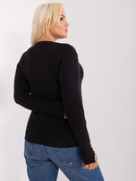 Hurt Czarny sweter plus size z guzikami przy rękawach