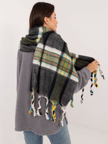 Hurtownia online Czarny zimowy szal w kratę