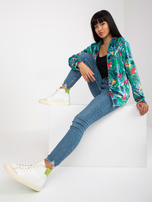 Hurt Zielono-niebieska welurowa bluza z nadrukiem RUE PARIS