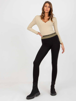 Hurtownia Czarne legginsy na co dzień z bawełny 