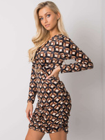 Czarna sukienka welurowa we wzory Montilla