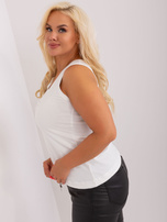 Hurtownia Ecru bawełniany top plus size ze ściągaczem