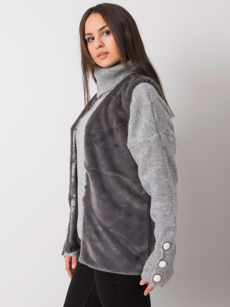 Grafitowa kamizelka futrzana damska Loxxley