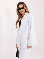 Biała sztruksowa marynarka od kompletu RUE PARIS 