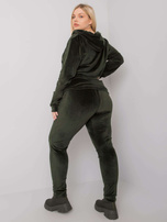 Khaki Samt-Plus-Size-Set Michell.