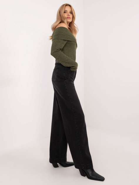 Hurt Czarne jeansy wide leg z kieszeniami z przodu SUBLEVEL