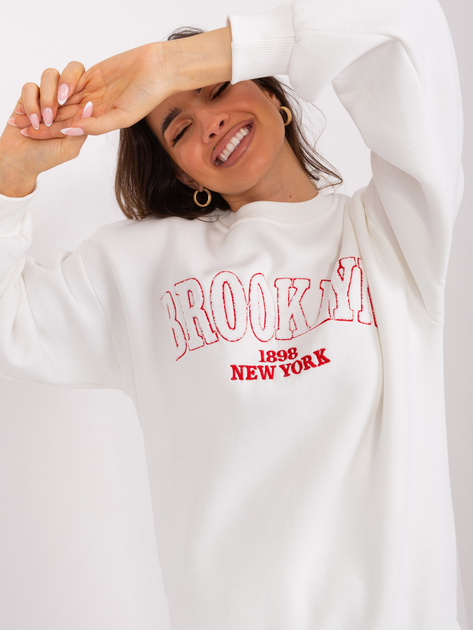 Hurt Ecru damska bluza bez kaptura z napisem