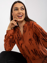 Hurt Jasnobrązowa wiskozowa bluzka z nadrukiem SUBLEVEL