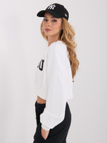 Ecru krótka bluza oversize z bawełny