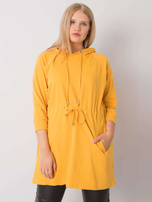 Żółta bluza plus size z kapturem Norina