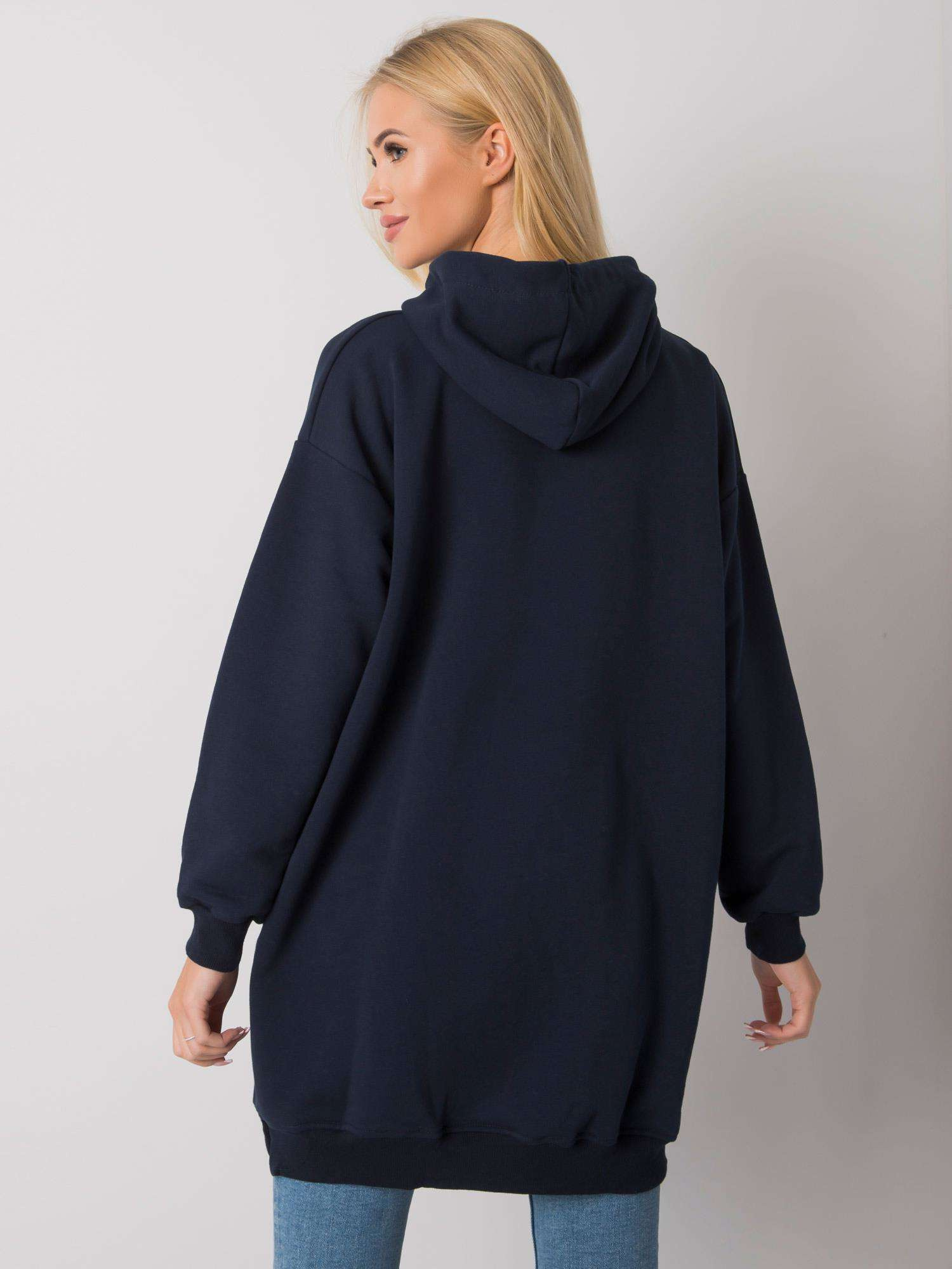 Navy blue sweatshirt with pockets Indira