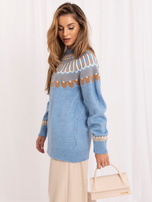 Großhandel Blaues klassisches Sweater mit Muster RUE PARIS.