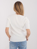 Ecru damski sweter z domieszką wiskozy