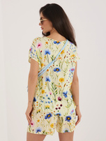 Jasnożółte letnie szorty w kwiaty SUBLEVEL 