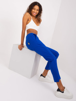 Hurt Kobaltowe dresowe spodnie basic z bawełny