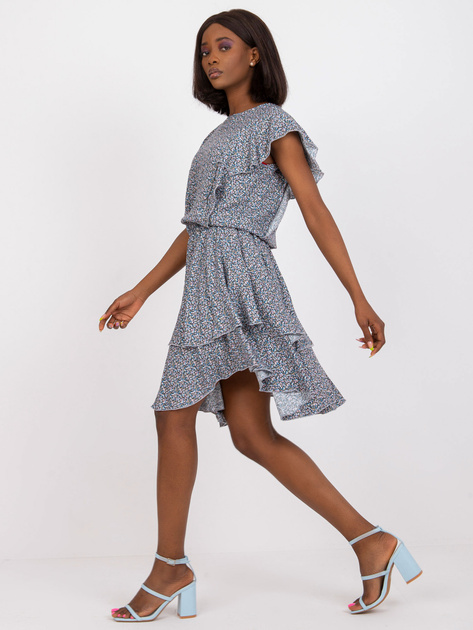 Hurt Niebieska letnia sukienka z falbanami RUE PARIS